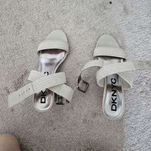Dknyc shoes straps wrap around ankle used good condition. 9.5 originally 75